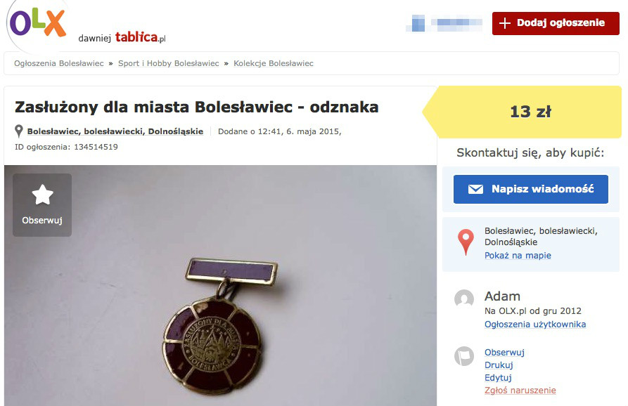 Zasłużony_dla_miasta_Bolesławiec_-_odznaka_Bolesławiec_•_OLX_pl__dawniej_Tablica_pl_